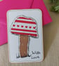 Toadstool or Mushroom Collage Notecard - Single Flat Card (Eco-Friendly) Heart