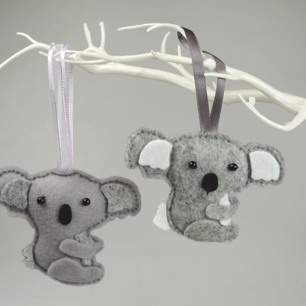 Kawaii Felt Koala, Hanging Decoration, Latch, Door, Twig Tree, christmas tree