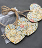Heart shaped William Morris inspired decoupaged gift tags 