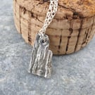 Silver cast 'driftwood' pendant