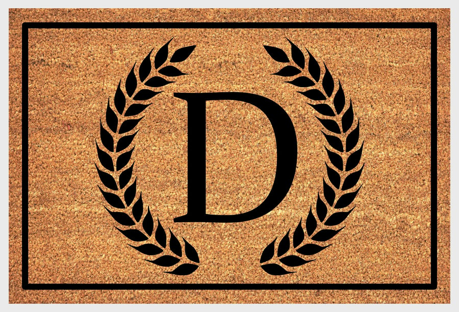 D Letter Door Mat - Monogram Letter D Welcome Mat - 3 Sizes
