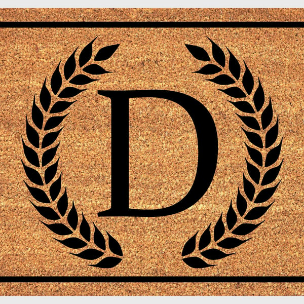 D Letter Door Mat - Monogram Letter D Welcome Mat - 3 Sizes