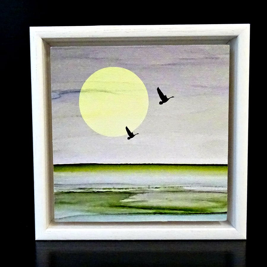 Limited Edition Print - Seascape - Swans - Stylised Art