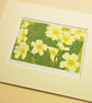 Primroses - Original Linocut Reduction Print - Image 2