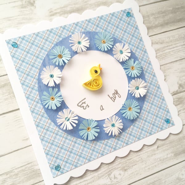 Baby boy card - personalised and boxed option