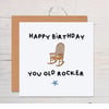 Old rocker funny greeting card for birthday, funny cards for men