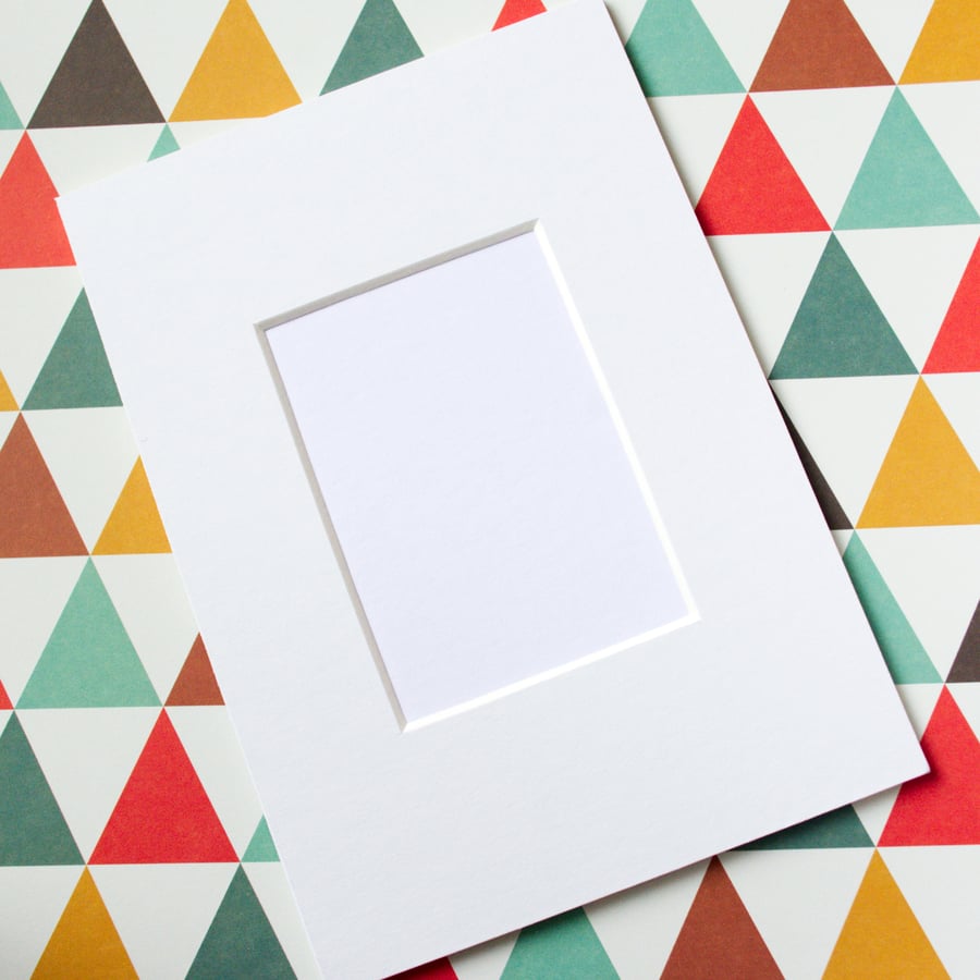 ACEO Mount to fit 7 x 5 inch frame - White Smooth