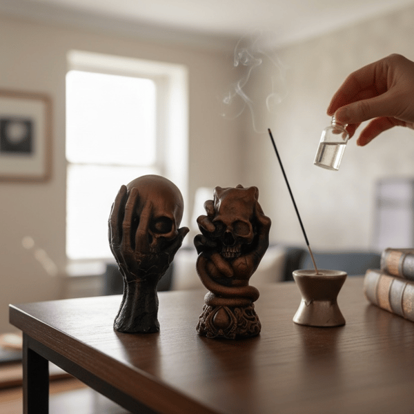 handcrafted skull ornaments