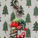 Clear acrylic Christmas keyring  "L"