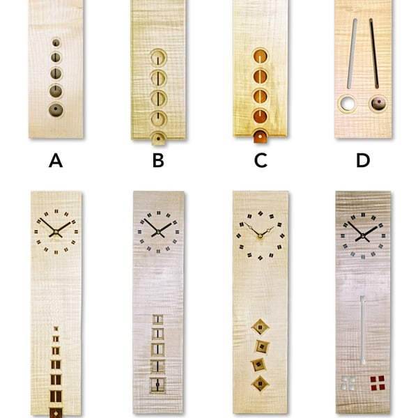 Wall Clocks - Rectangular Clocks - Pendulum Clocks - Pierced and Inlaid Ripple S