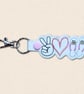 Flip Flops Keyring - Peace Love Flip Flops Faux Leather Bag Charm - Image 4