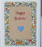 Hand-stitched card with Liberty fabric and applique heart - Image 2