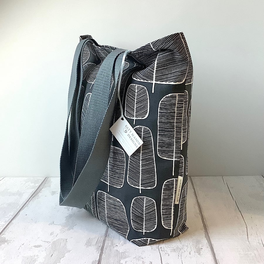 Black and White Tree Print Tote Bag