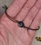 Adjustable Resin Bracelet with Tiny Pressed Flower, Waxed Cotton Cord - Image 4