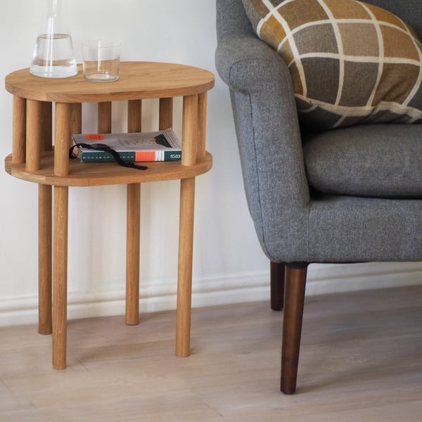 Side table - solid oak bedside table