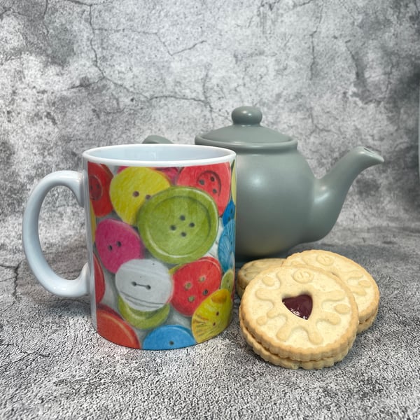 Perfectly Imperfect "Nana's Button Box" Ceramic Mug SAMPLE