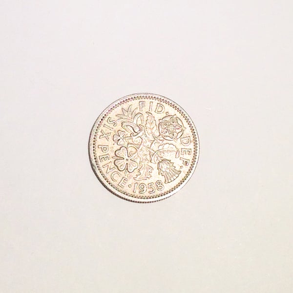 Lucky Sixpence Dated 1958 For Crafting