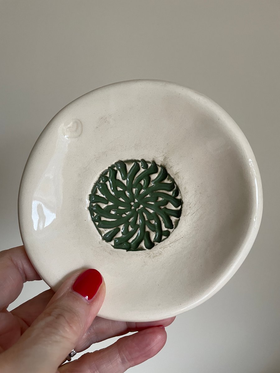 Perfectly Imperfect - Ceramic trinket dish with mandala design