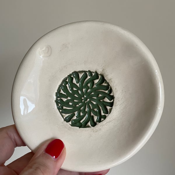SALE! - Ceramic trinket dish with mandala design
