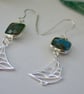 'Sail Away' sailing boat and labradorite dangle earrings - Image 3