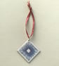 Square Snowflake Enamelled Christmas Decoration - Image 6