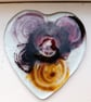 Fused Glass  Hearts and Flowers Coaster - Image 1