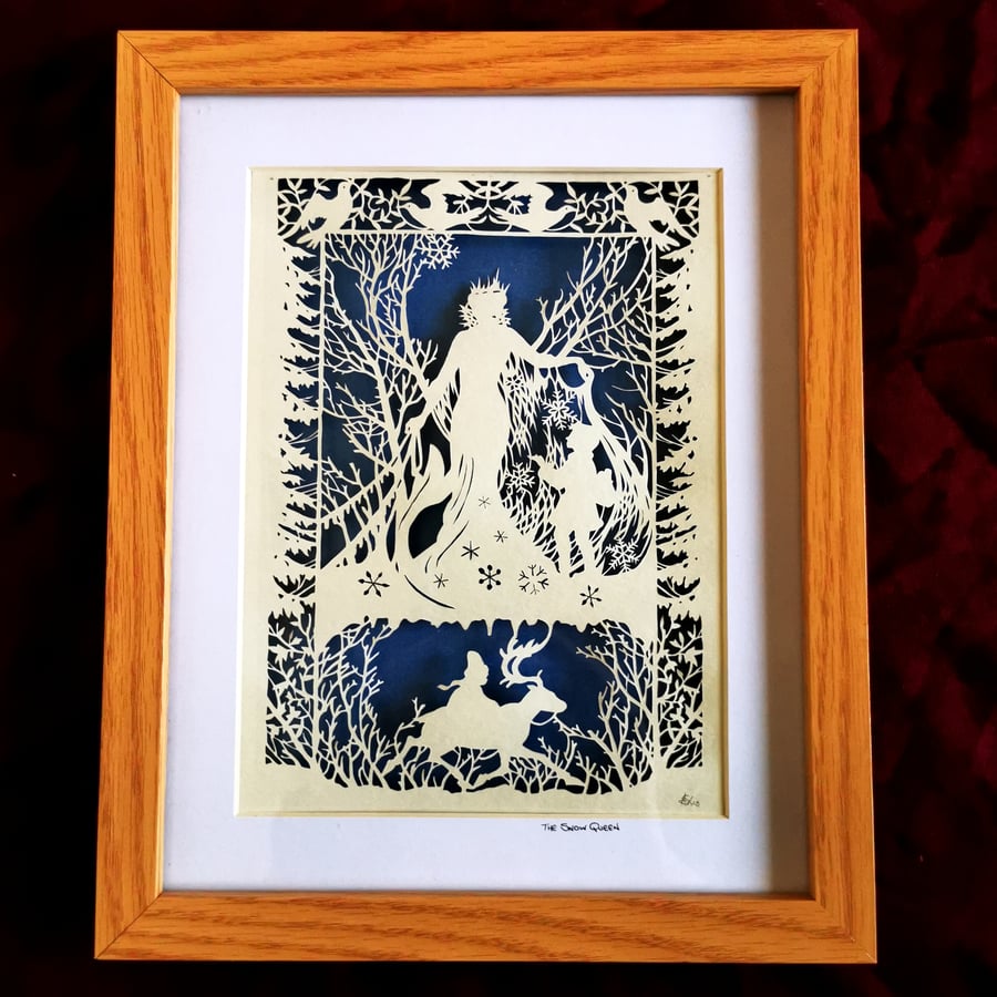 Snow Queen - Framed Papercut, handmade