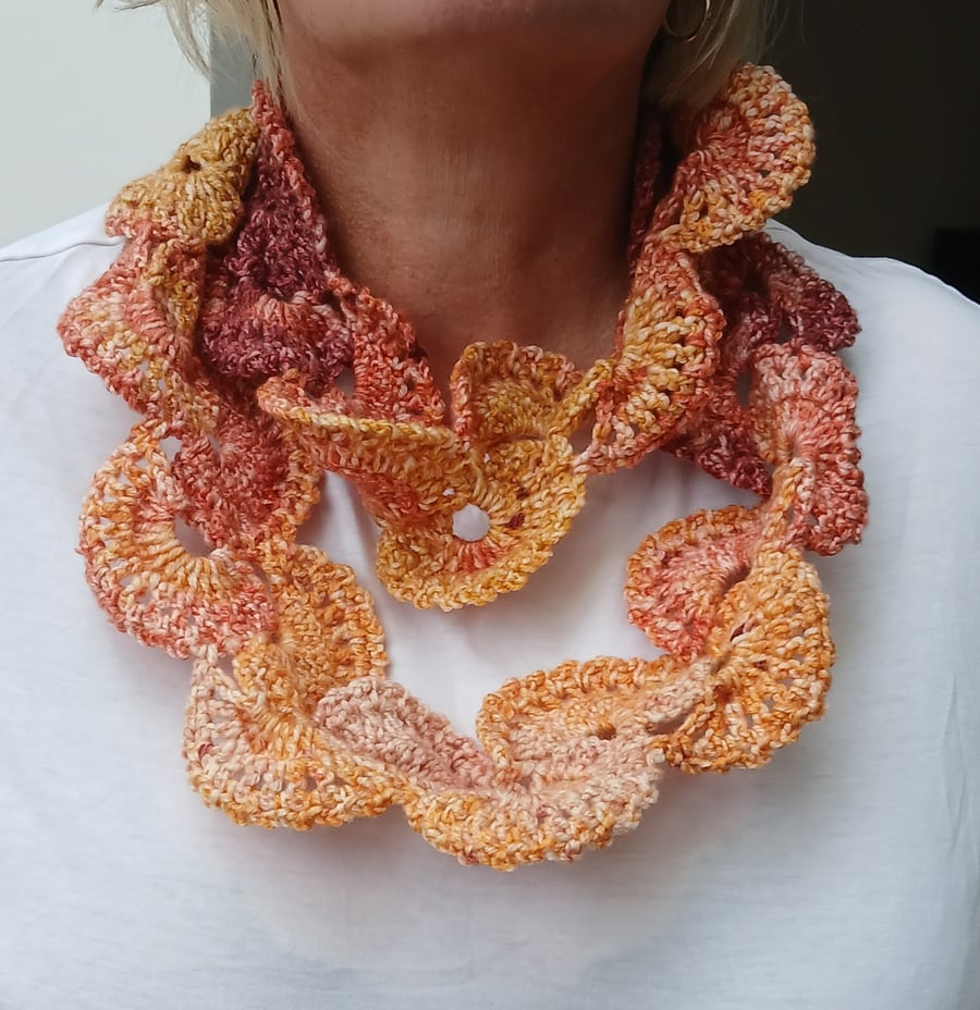 Light weight crochet infinity scarf 