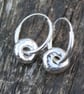 sterling silver nugget hoop earrings - Image 2