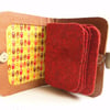Retro Fabric Needle Case - Brown Leather Needle Book - Sewing Gift