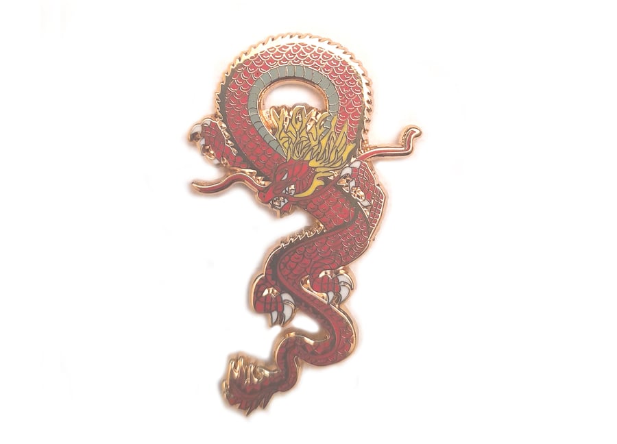 Japanese Dragon enamel pin badge