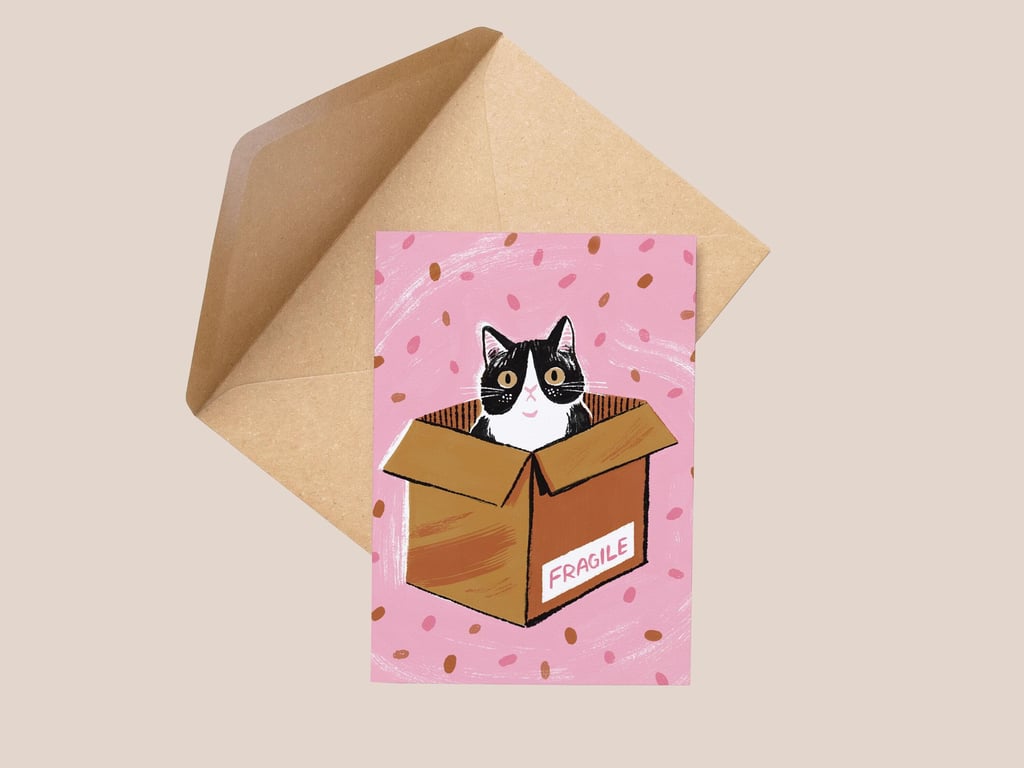 Cute Cat Card: A6 recycled greetings card
