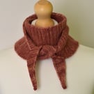 Handmade Silk Merino Terracotta Scarflette - Lightweight Knit Neck Wrap