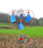 Blue glass sun catcher with heart - Image 4