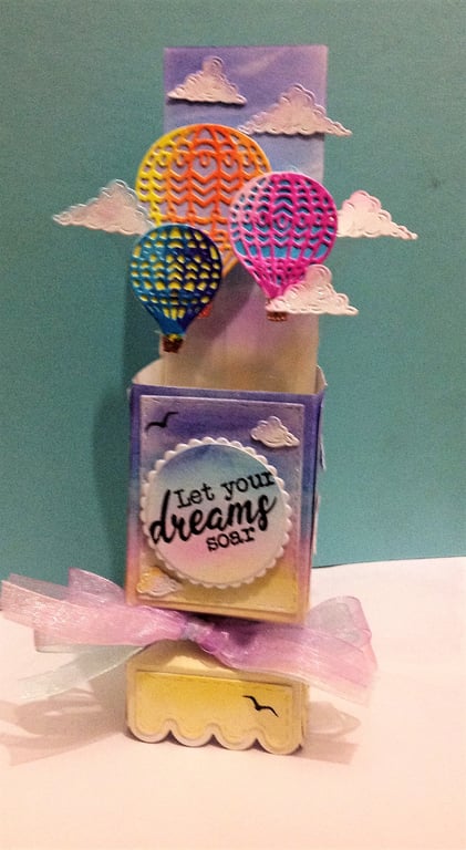 3D Hot Air Balloon Card & Envelope - Let Your Dreams Soar, New Job Etc