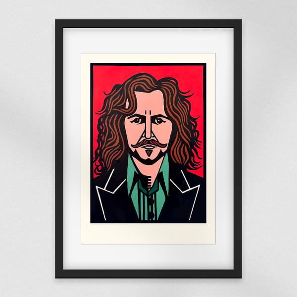Original Acrylic Portrait Inspired by Sirius Black - Framed A3 Artwork
