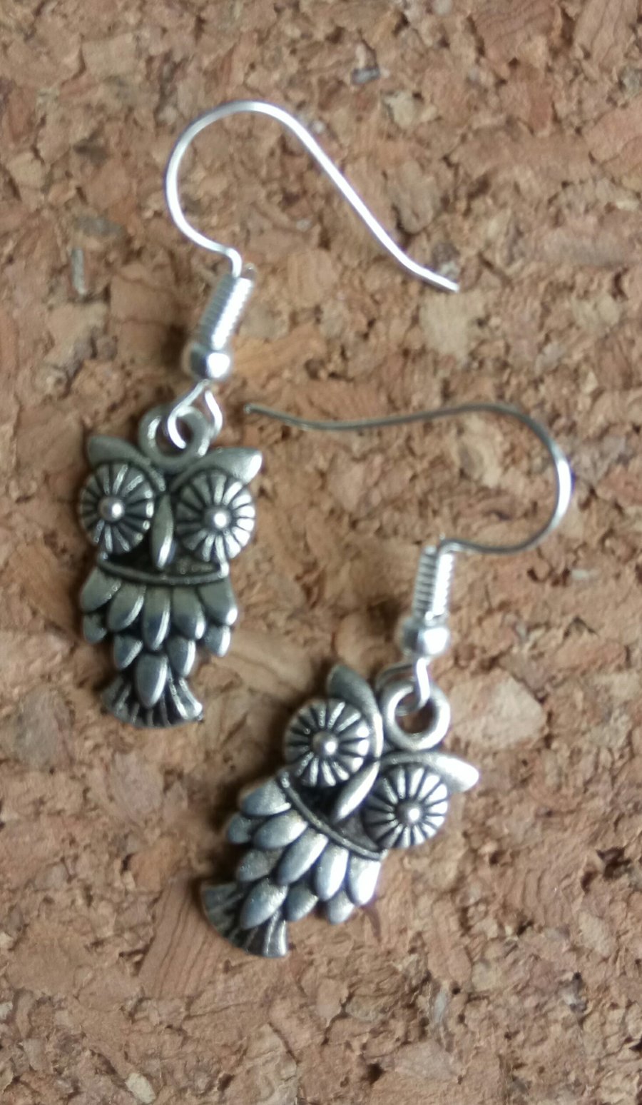  Tibetan Silver Owl Earrings