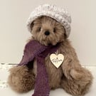 Winter teddy bear, One of a kind artist bear, handmade UK designed collectable