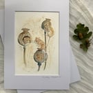 Autumn Harvest Mouse – Original Watercolour Artwork, A4 Mount (A5 Painting)