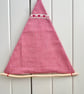 SAILING BOAT hanging decoration - large size, red gingham checks
