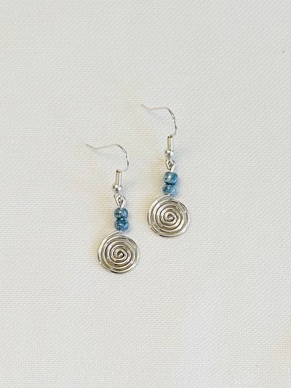 Handmade spiral earrings 