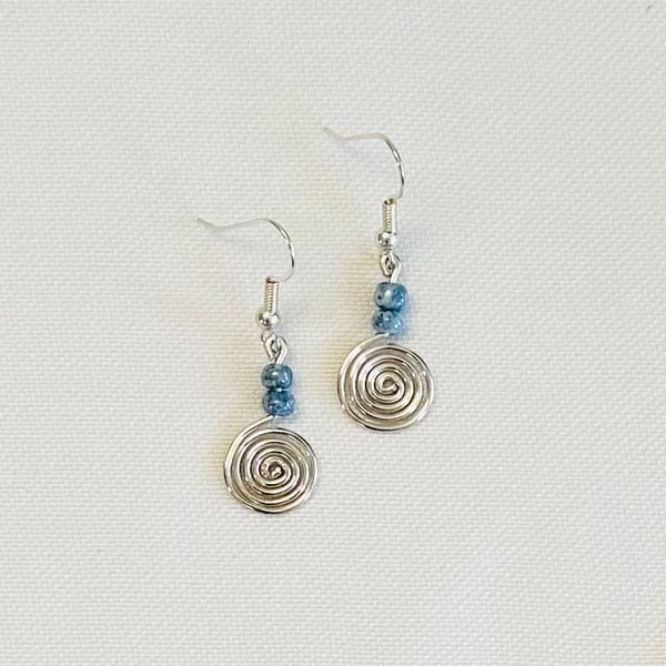 Handmade spiral earrings 