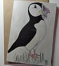 Puffin Embroidered Portrait Greetings Card - Image 1