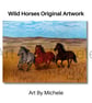 Wild Horses – Original Colour Pencil & Pastel Drawing