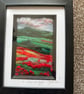 Lest we forget Yorkshire poppy fields needle felt black frame 