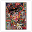Original framed textile art - feminist art - needlework collage