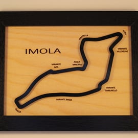 IMOLA Italy Fan Art Framed 3d art With Corner & Straight Names