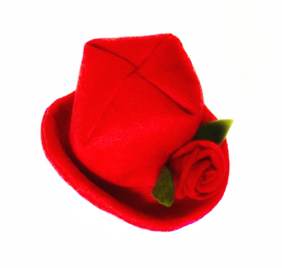 Red felt hat - reserved for Beverly