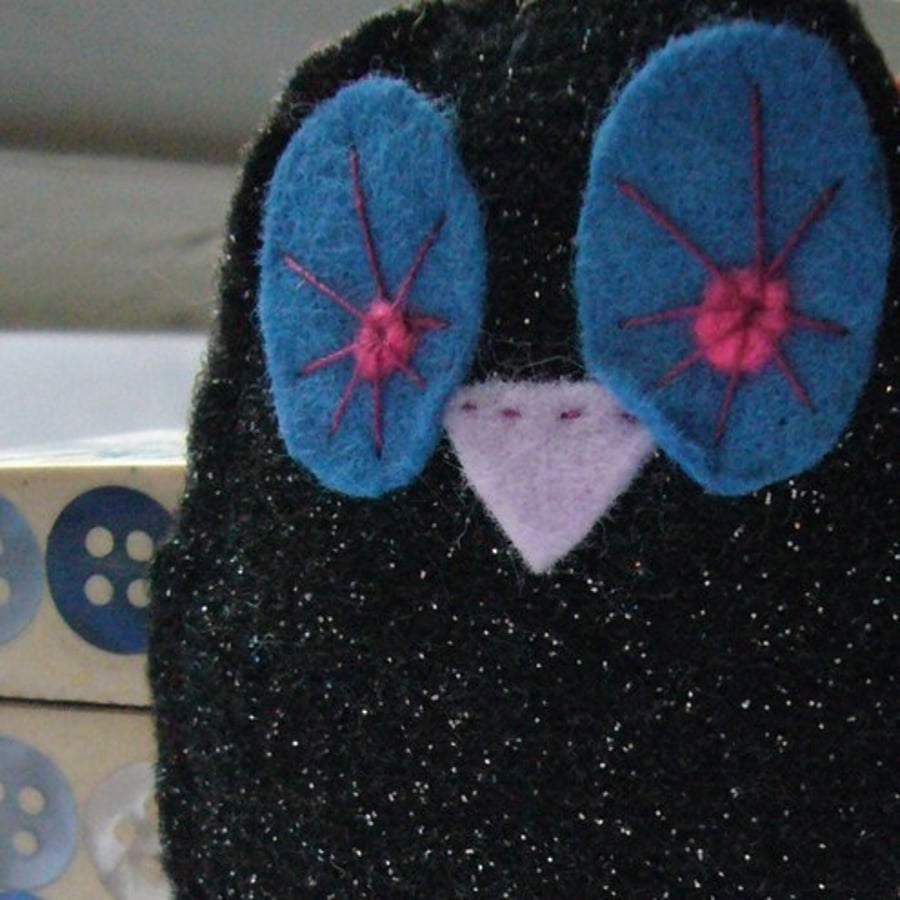 nB RESERVED FOR PEGGYSKNITS! Disco Owl Brooch...