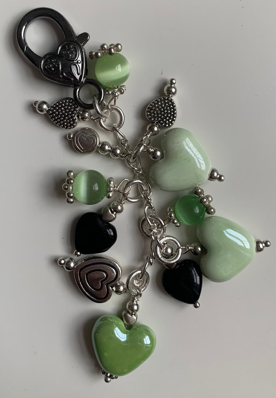 Spring Green heart charm 